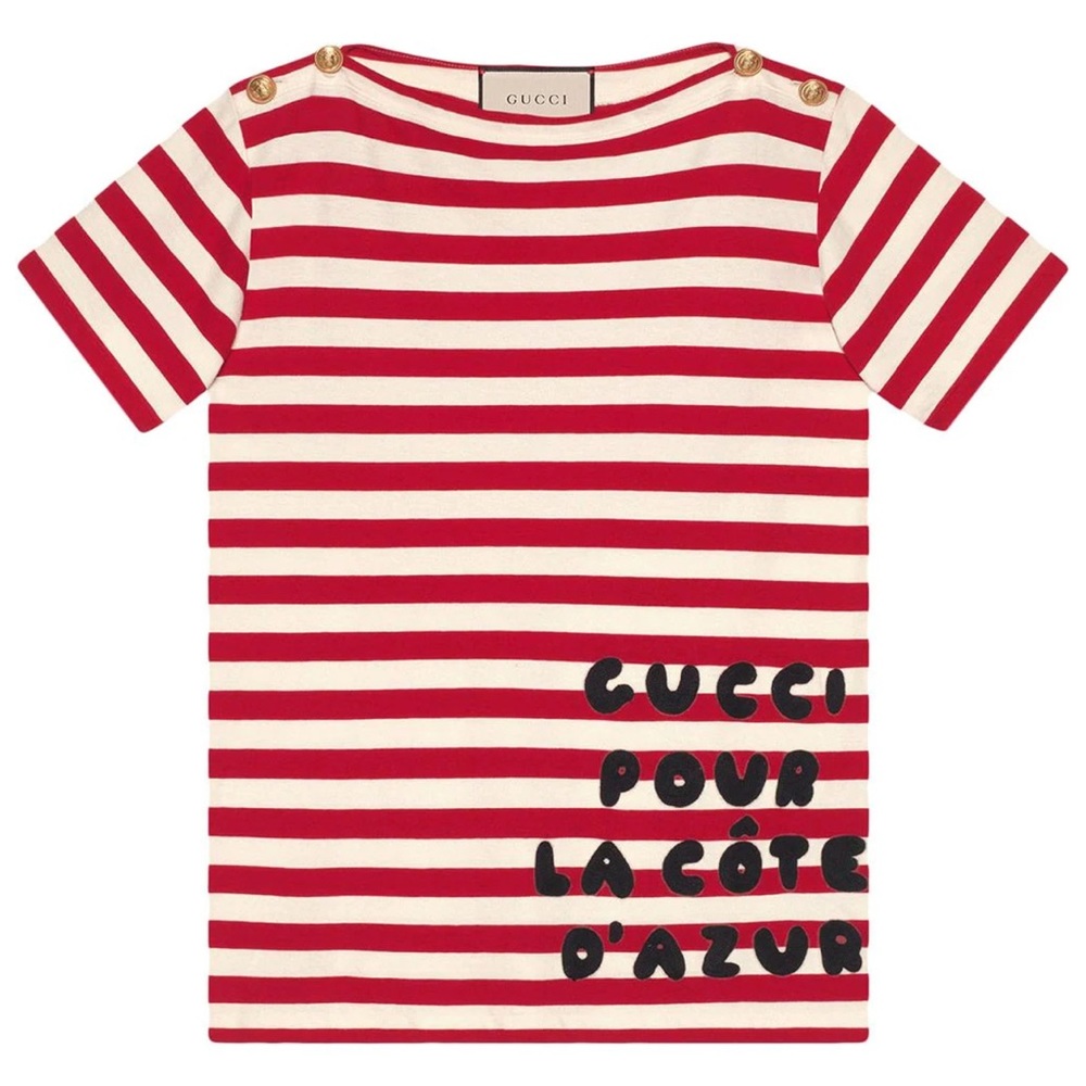 NWT Gucci Striped La Côte d’Azur Red and White Shirt